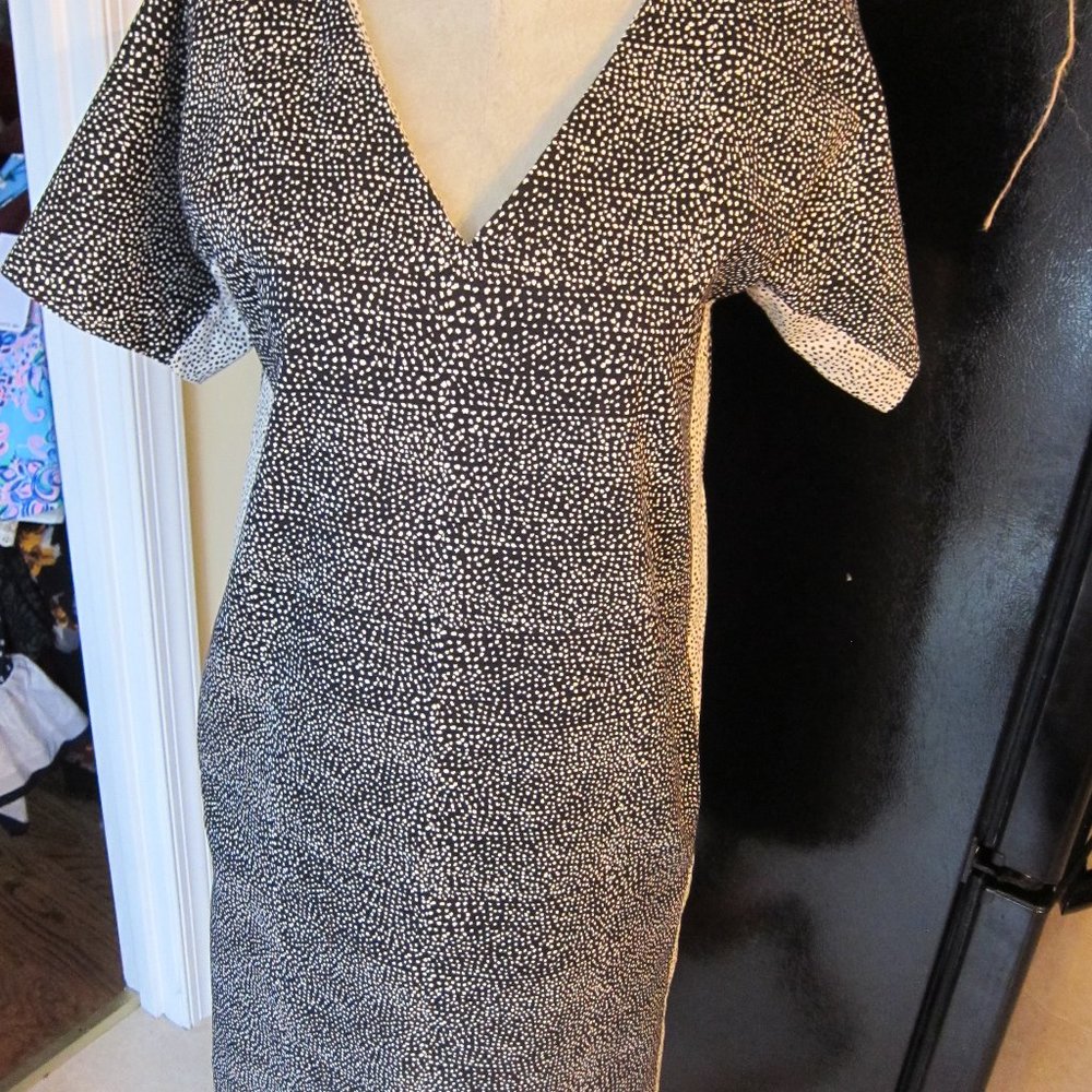 Gerard Darel GORGEOUS BLACK DOT SHIFT DRESS SIZE 36